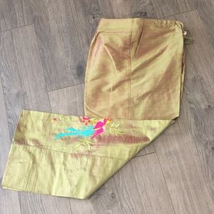 NWOT vintage silk shantung pants